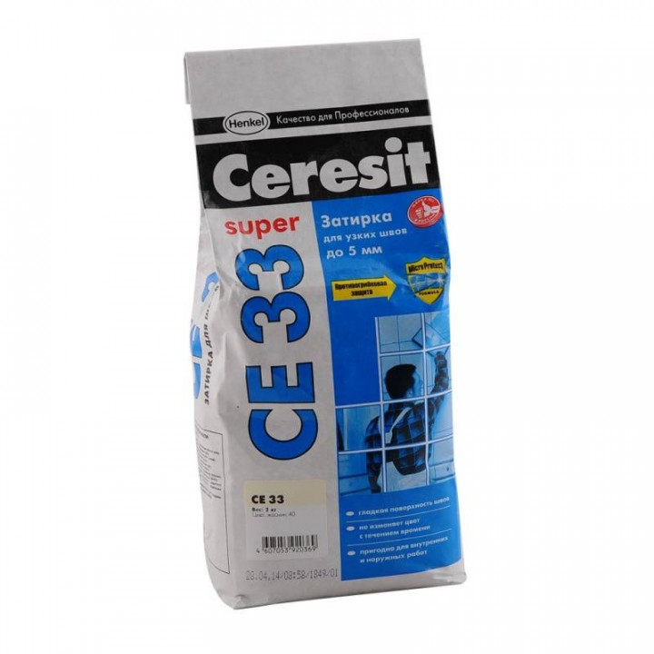 Затирка Ceresit белая 001  2 кг 